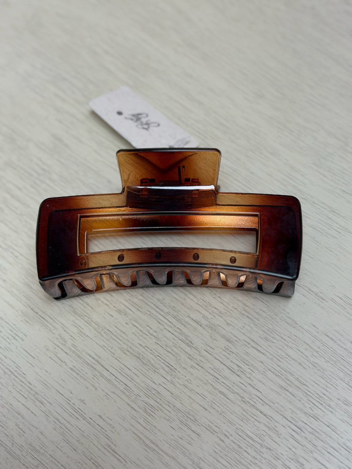 Tortoise Rectangular Claw Clip