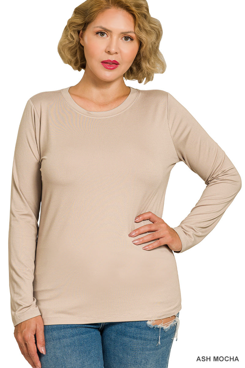 Brushed Microfiber Round Neck Tee