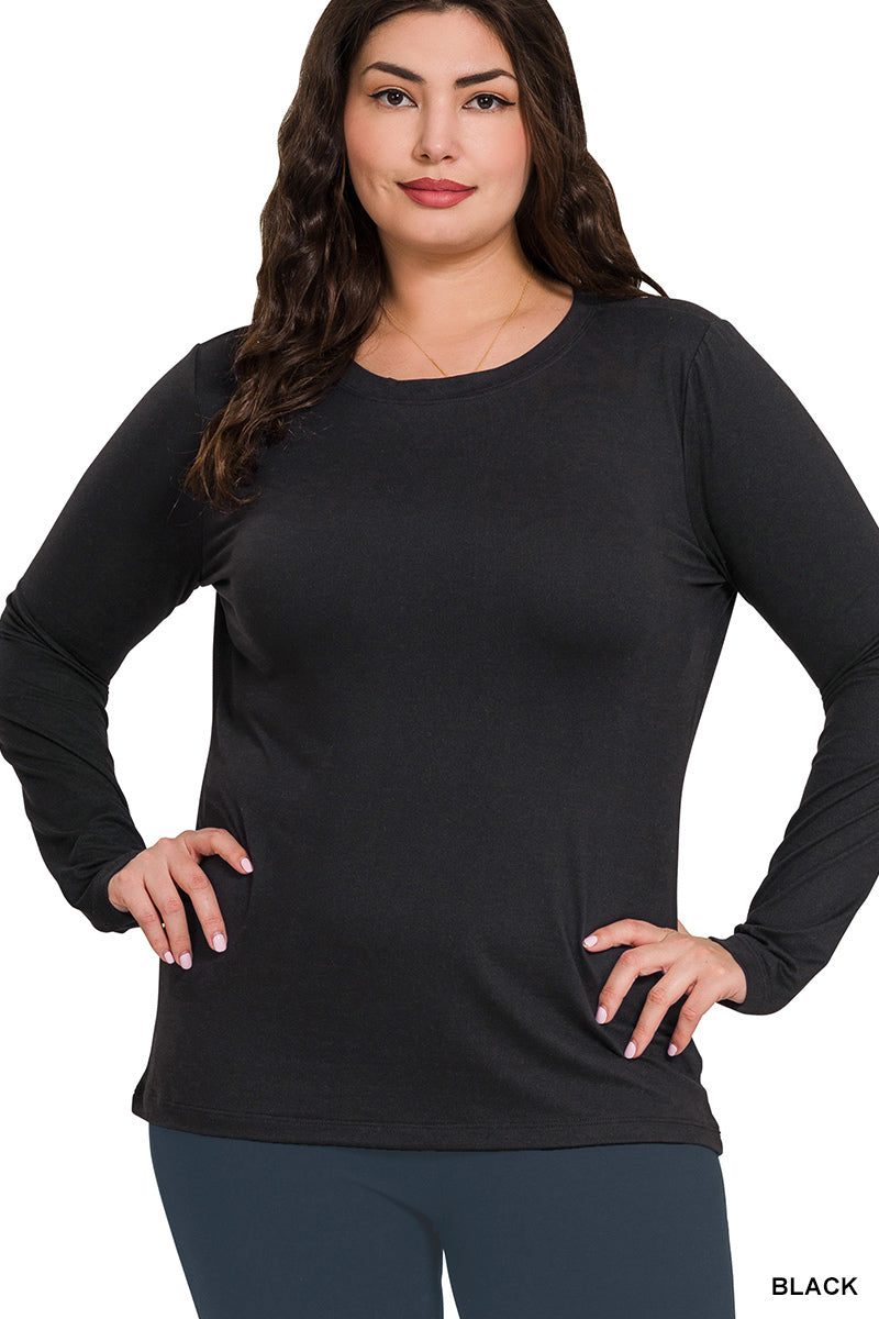 Brushed Microfiber Round Neck Tee