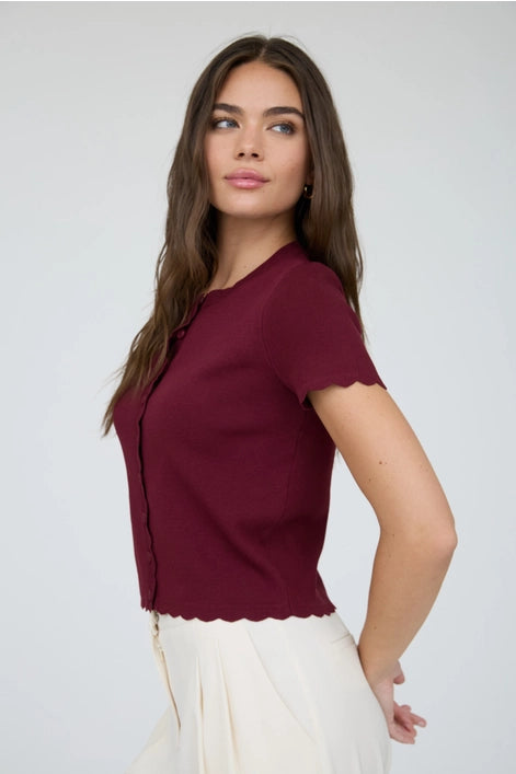 Scalloped Knit Cardigan
