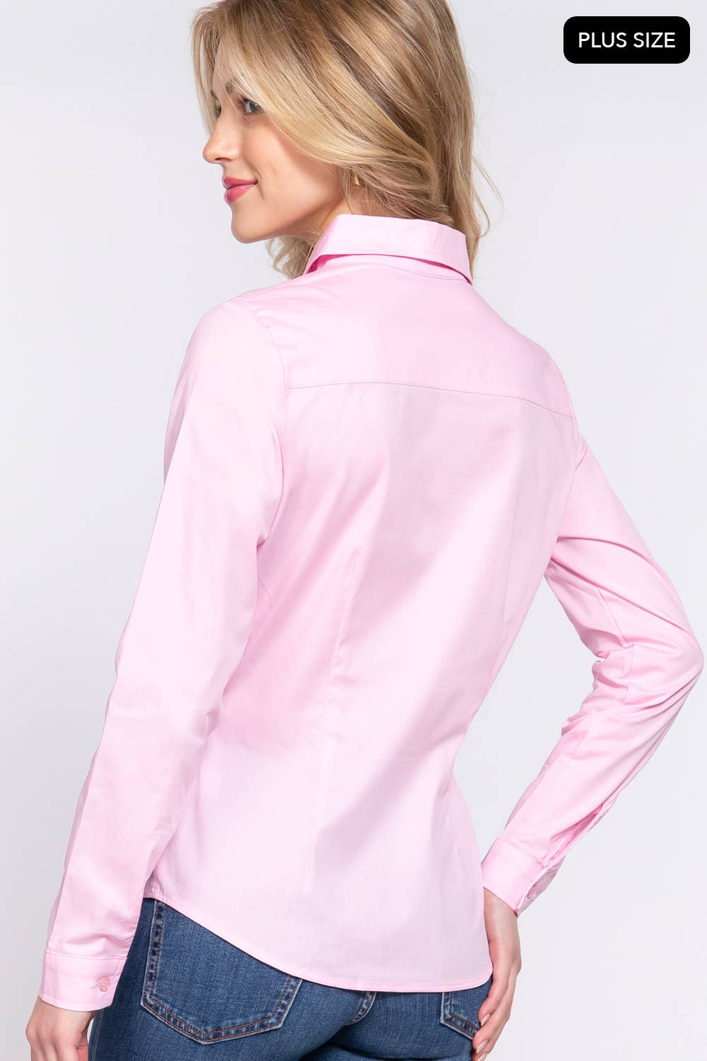 Long Sleeve Button Down Poplin Shirt