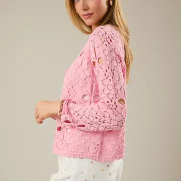 Long Sleeve Crochet Cardigan
