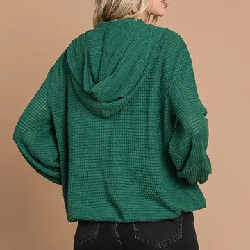 Zip-Up Hoodie Reverse Stitch Top