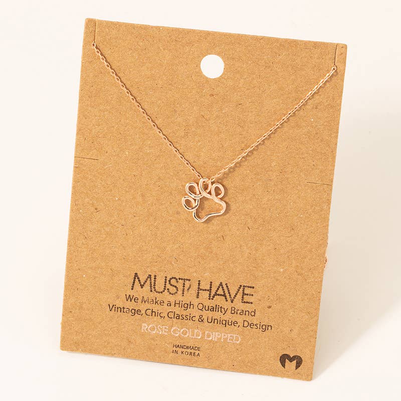 Wire Paw Pendant Necklace