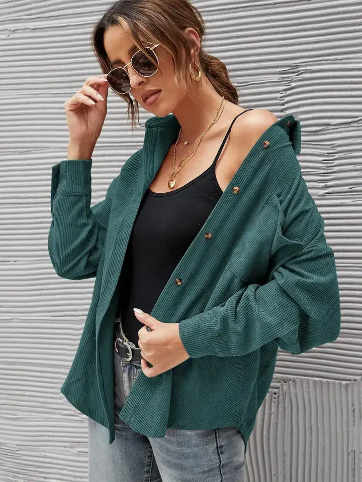 Casual Corduroy Button-Down Shirt