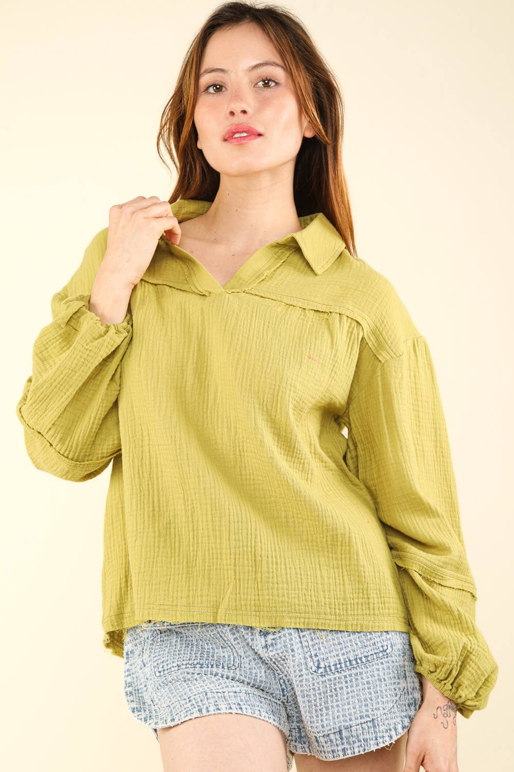 Oversized Gauze Woven Top