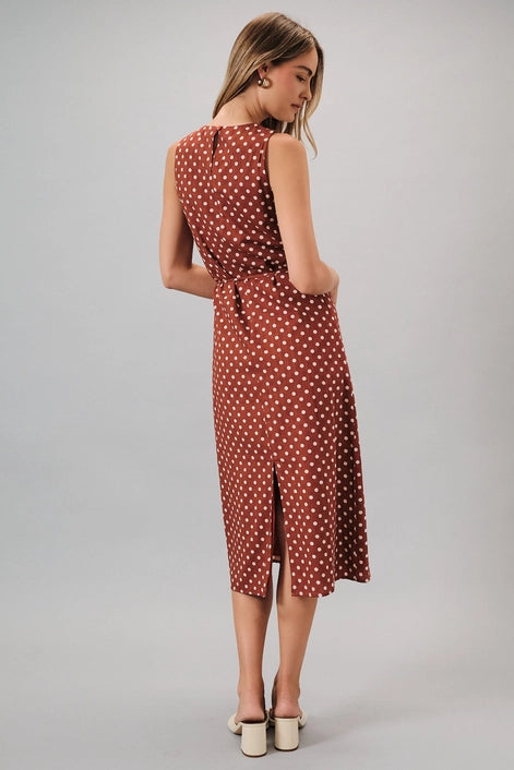Polka Dot Shift Midi Dress