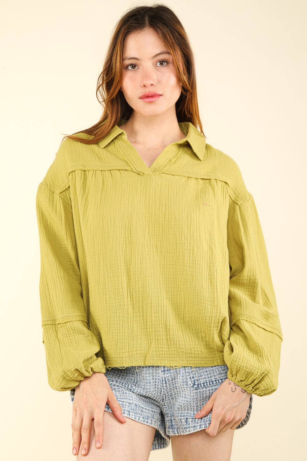 Oversized Gauze Woven Top