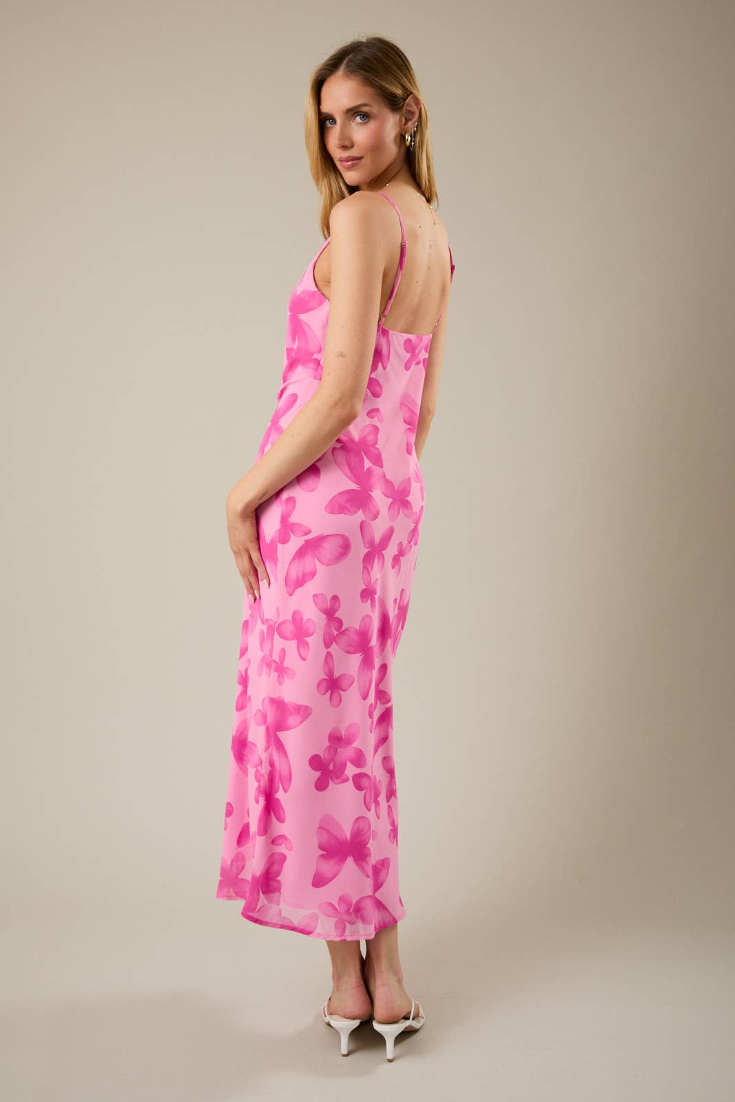 Butterfly Fantasy Midi Slip Dress