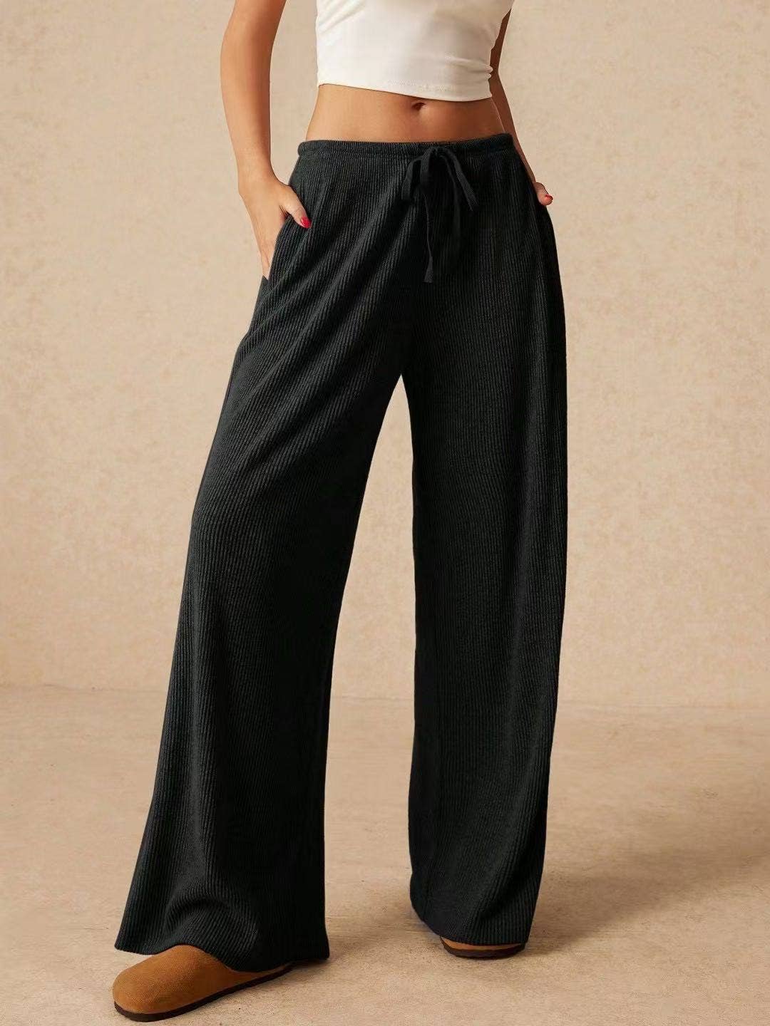 Ribbed Wide Leg Pants