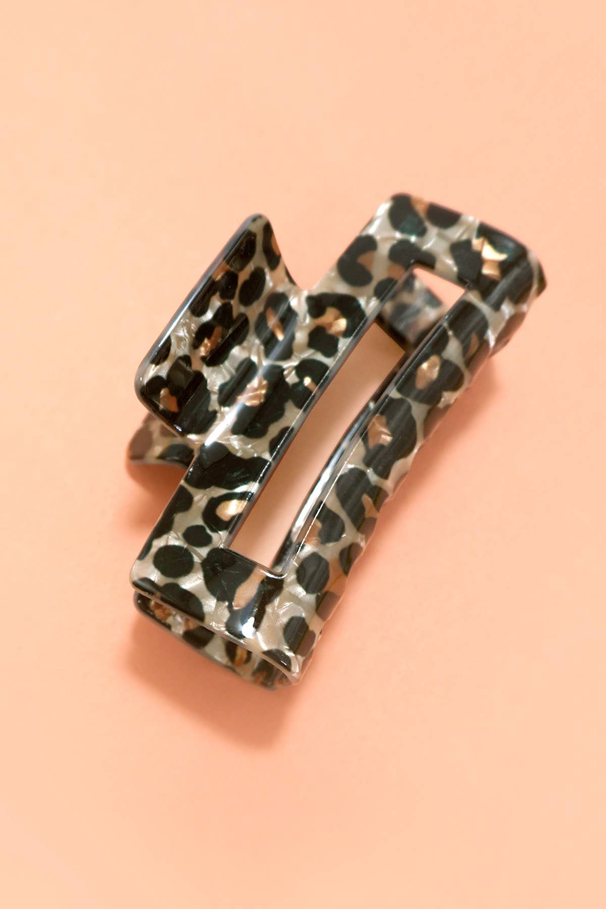 Rectangle Leopard Claw Clip