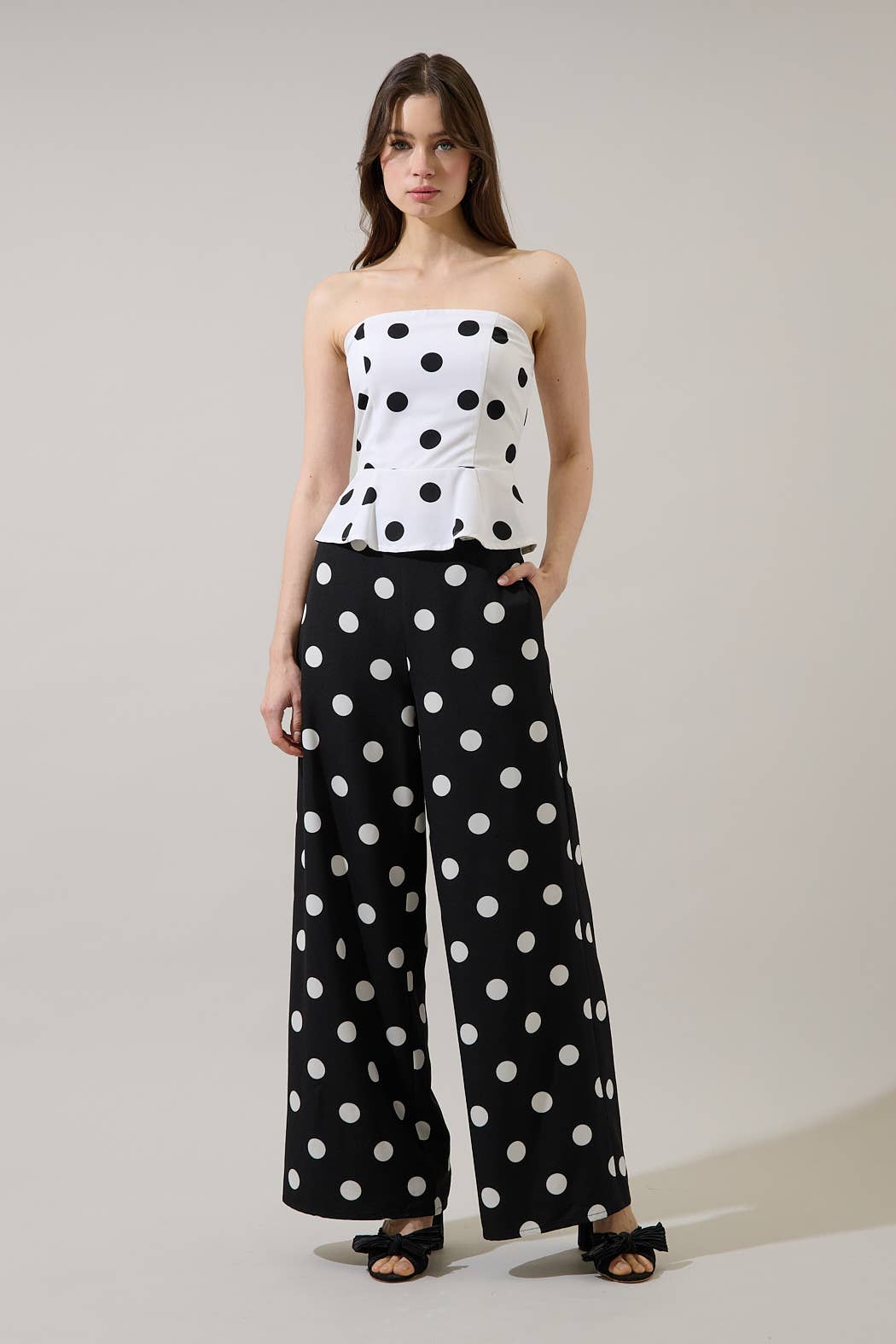Polka Dot Wide Leg Pants