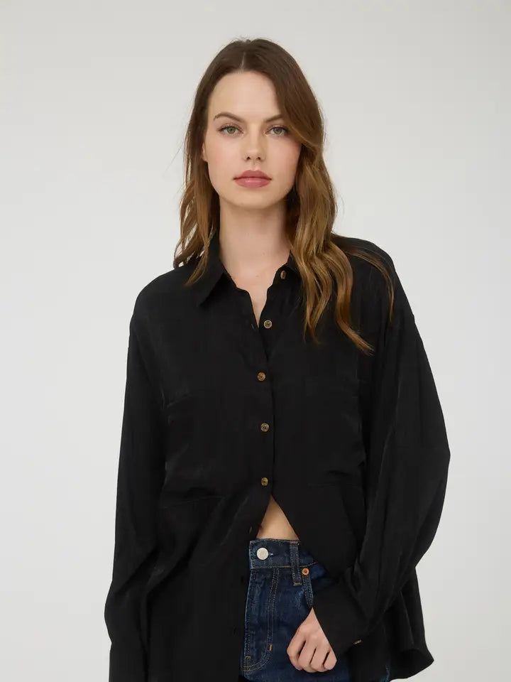 Oversized Button Down Long Sleeve Shirt