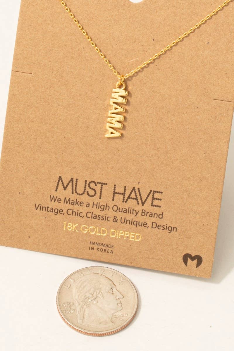 Gold Mama Pendant Necklace