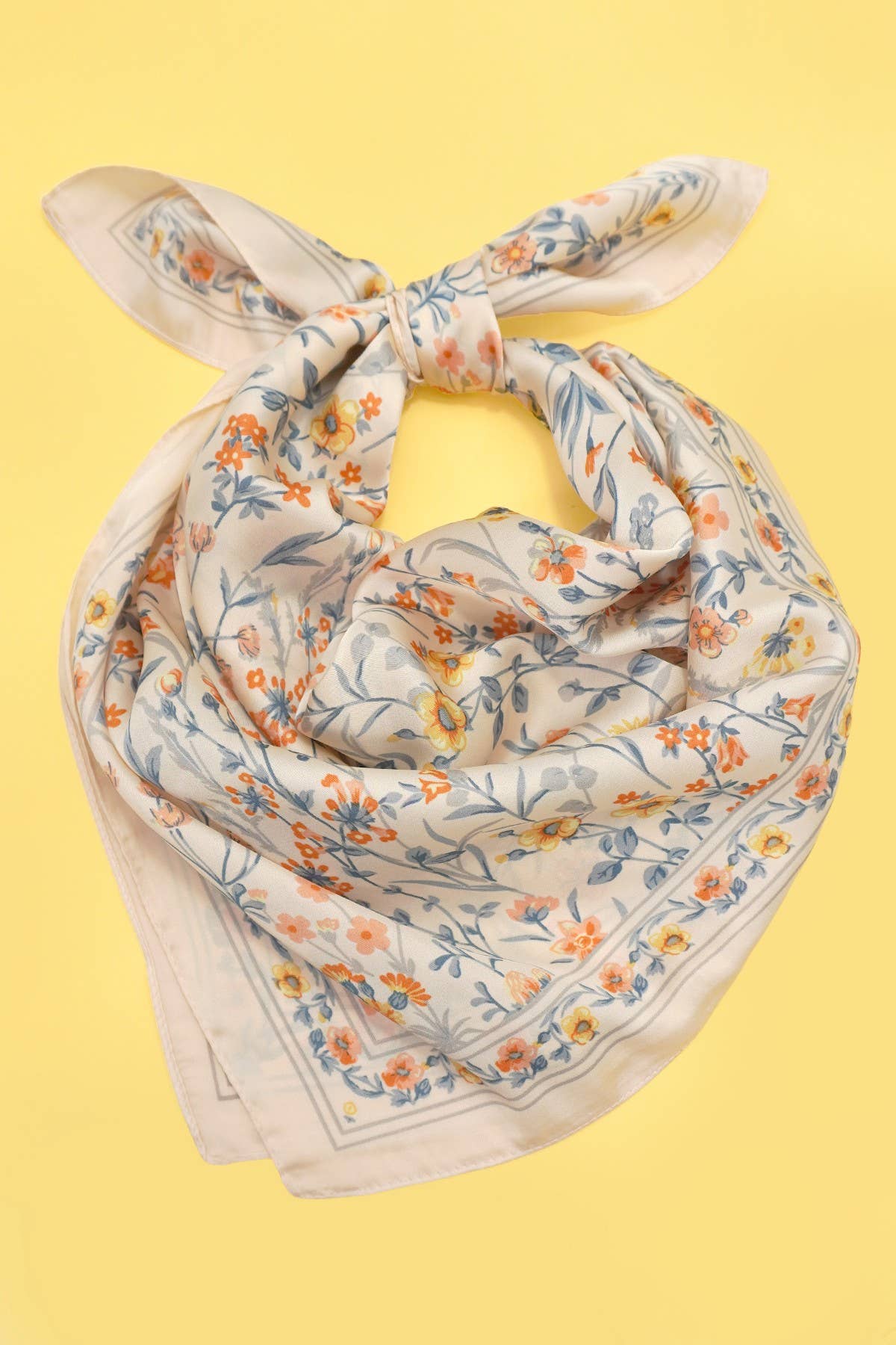 Yellow Toned Floral Scarf