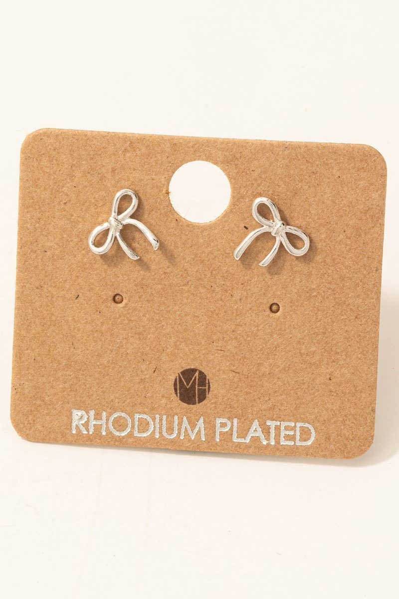 Mini Ribbon Bow Stud Earrings
