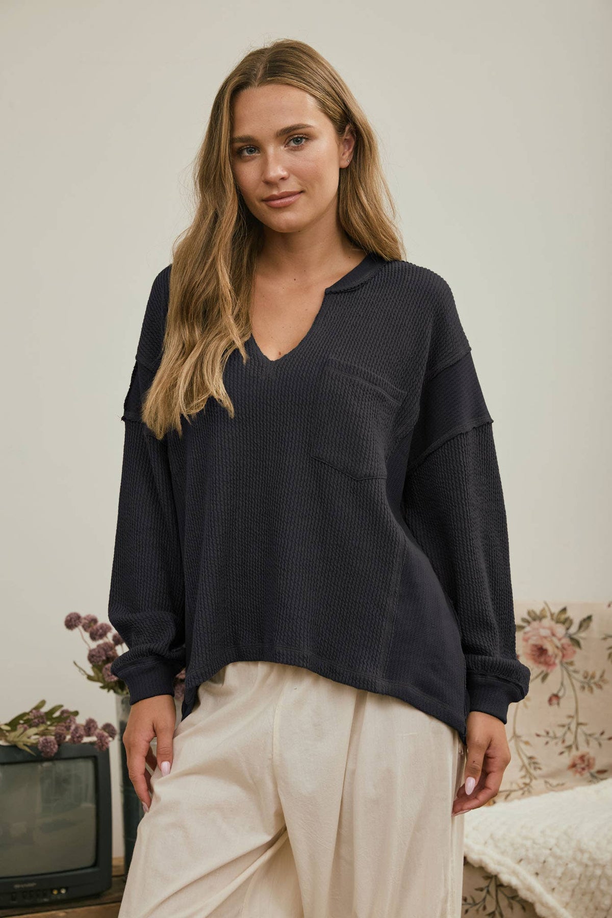 Raw Ribbed Top