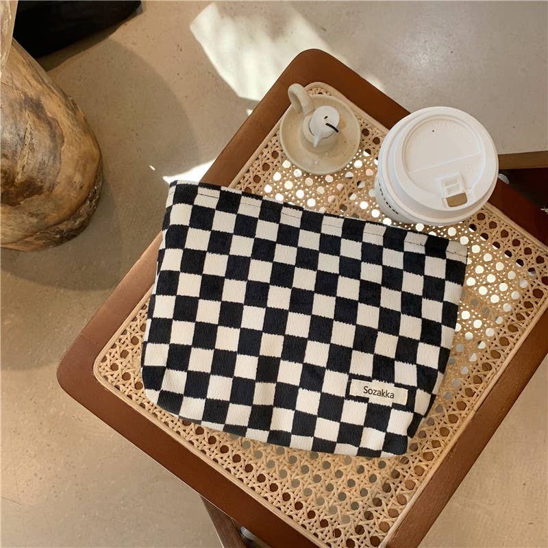 Checker Cosmetic Bag